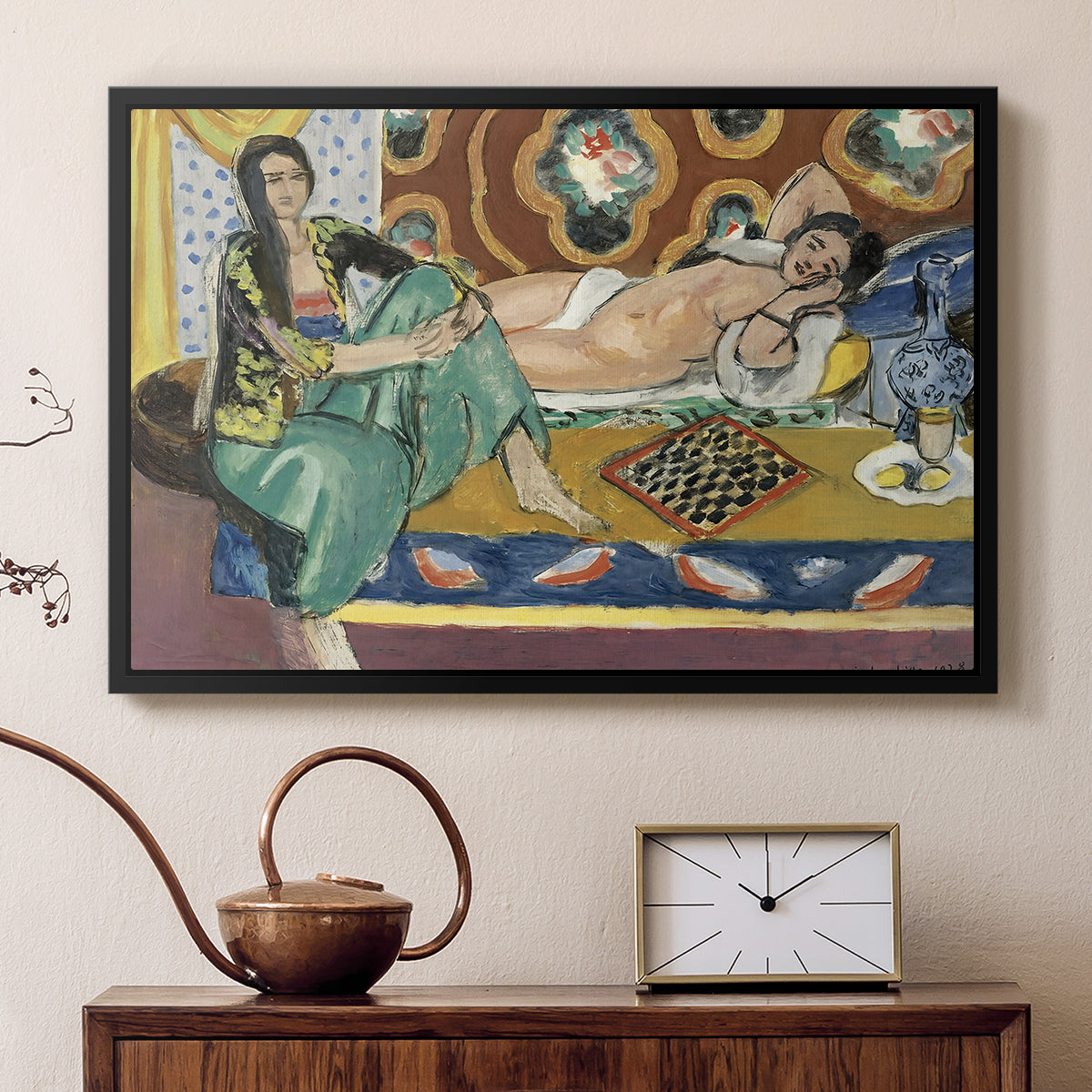 Odalisques Playing Checkers (Odalisques jouant aux dames), 1928 - Floater Framed Canvas Print