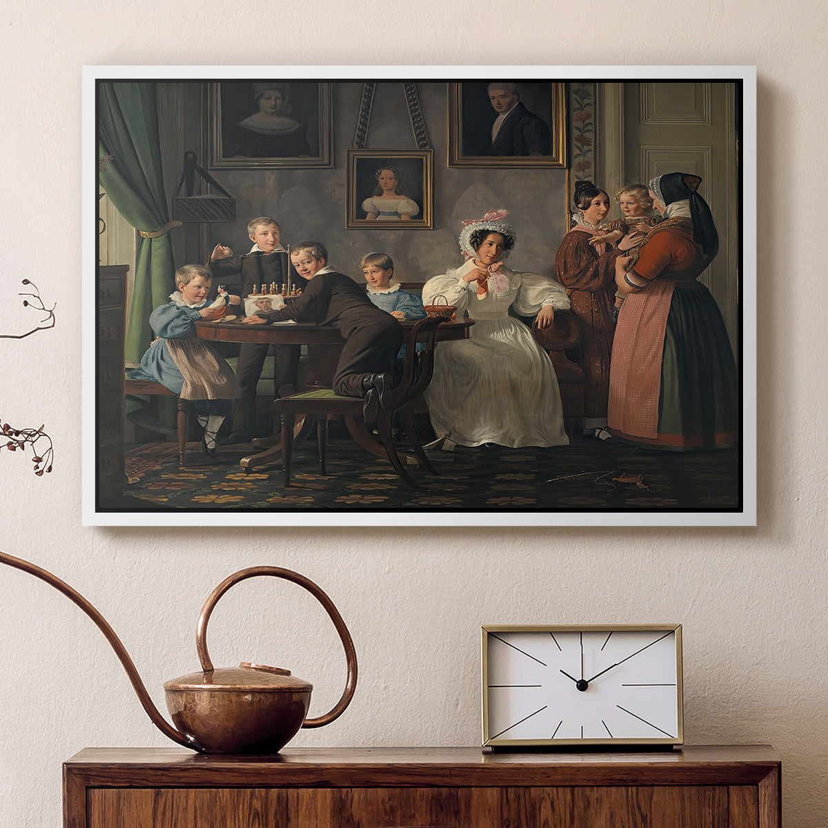 The Waagepetersen Family, 1836 - Floater Framed Canvas Print