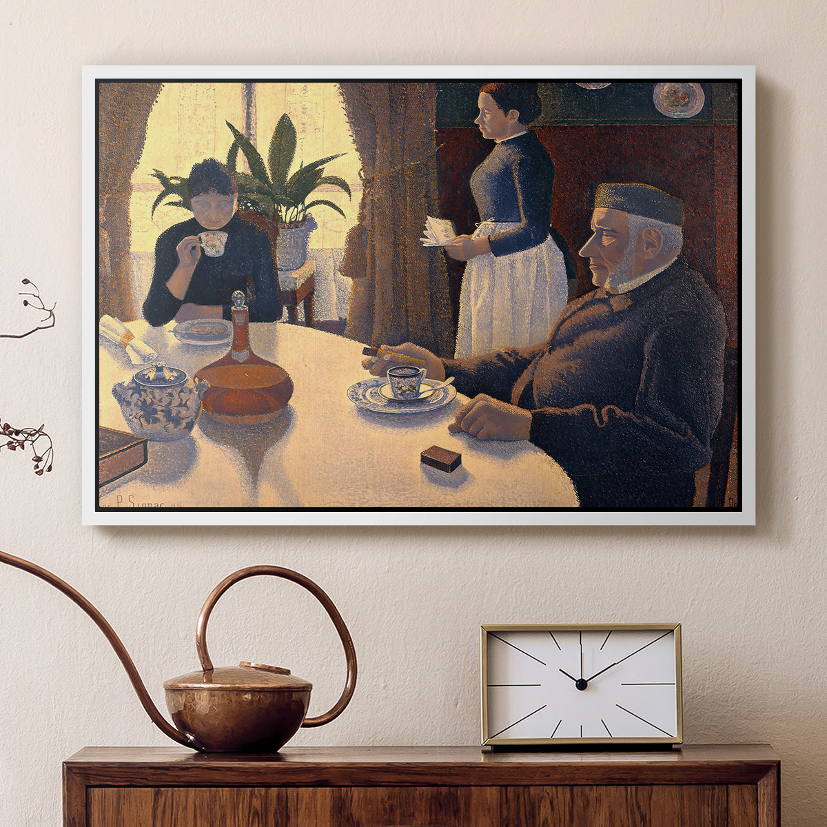 The Dining Room (Breakfast), 1886-1887 - Floater Framed Canvas Print