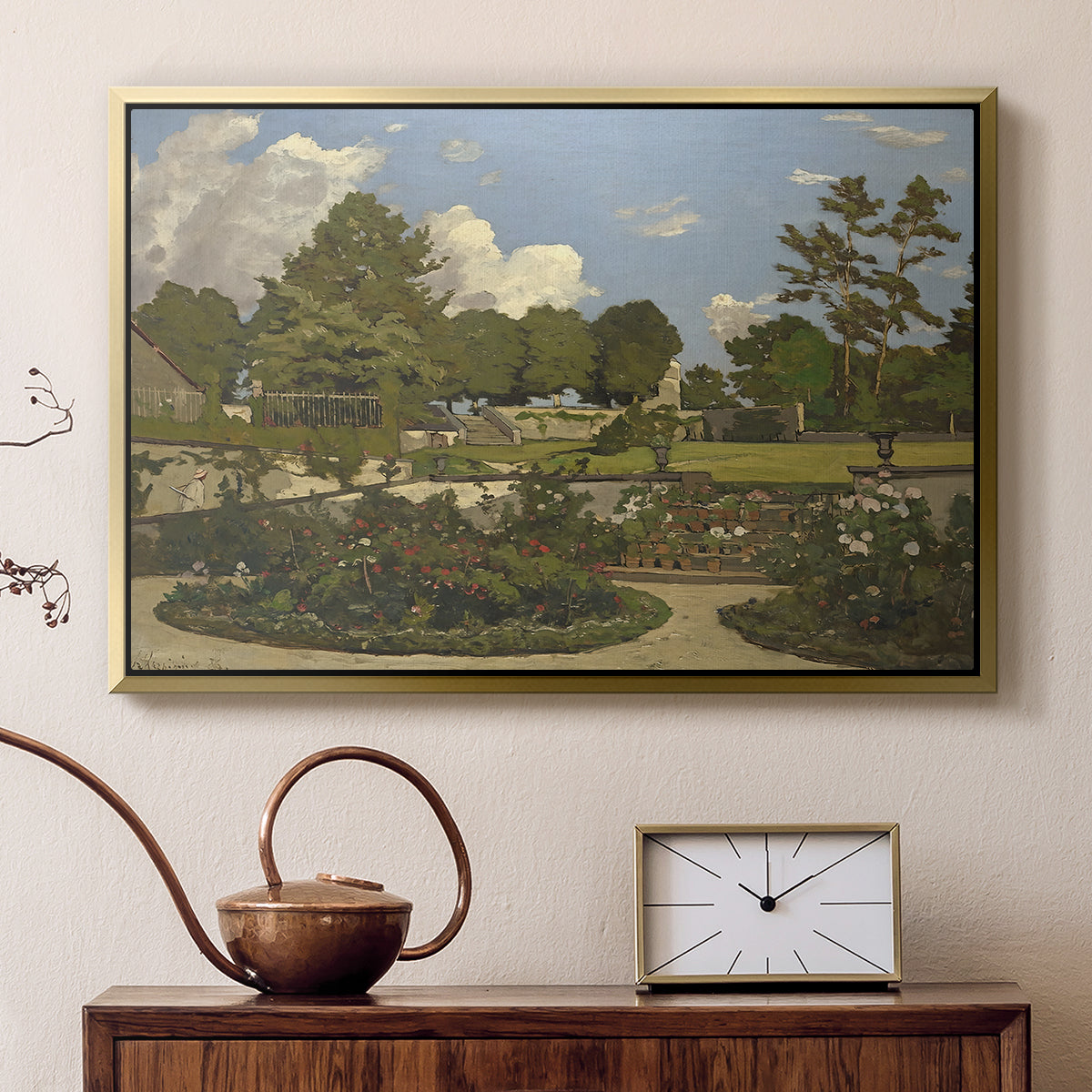 The Painter's Garden at Saint-Privé, 1886 - Floater Framed Canvas Print