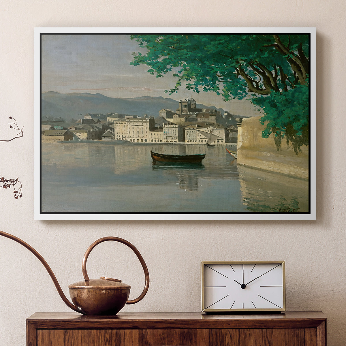 Geneva View of Part of the City, c. 1834-1835 - Floater Framed Canvas Print