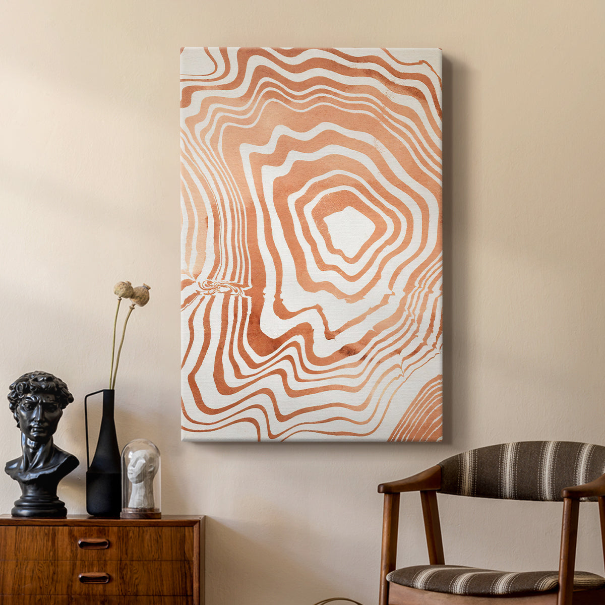 Wood Grain Suminagashi I - Canvas Art Print