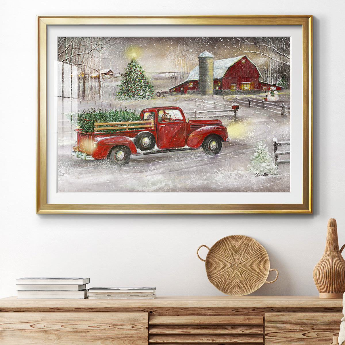 Making Christmas Memories - Modern Framed Art Print