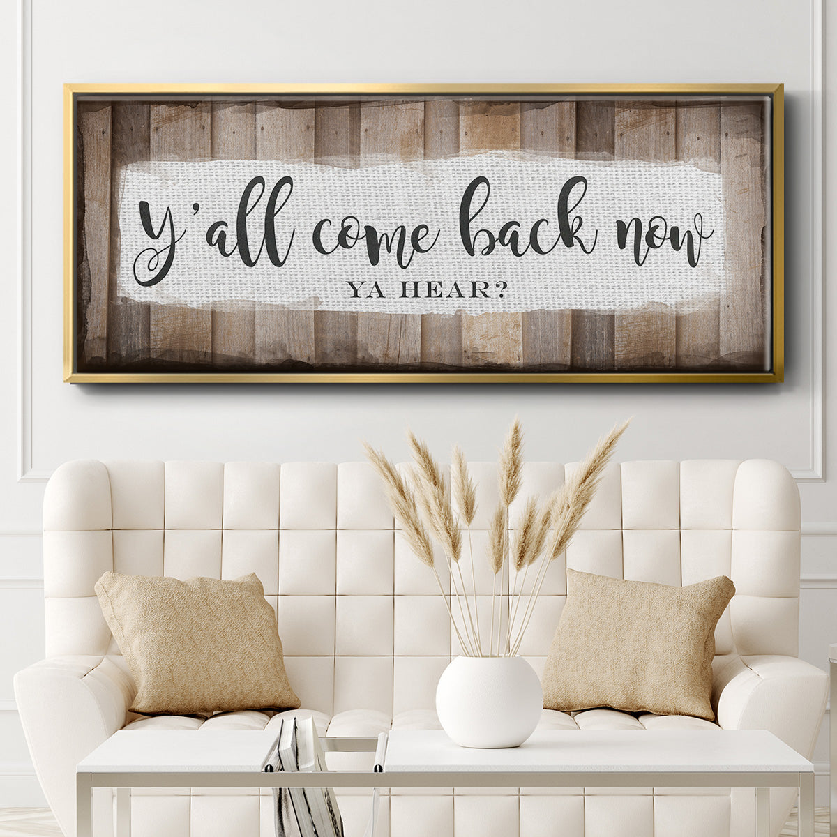 Y'all Come Back Now - Floater Framed Canvas Print
