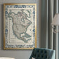 Bordered Map of North America - Modern Framed Canvas Print