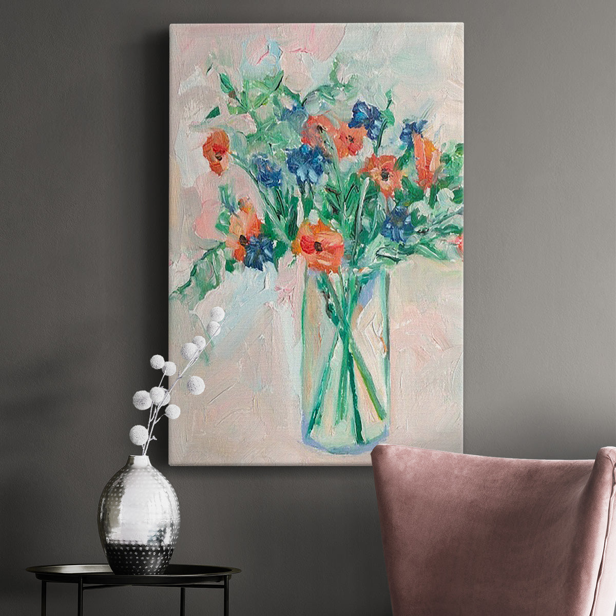 Painterly Soft Bouquet II - Canvas Art Print