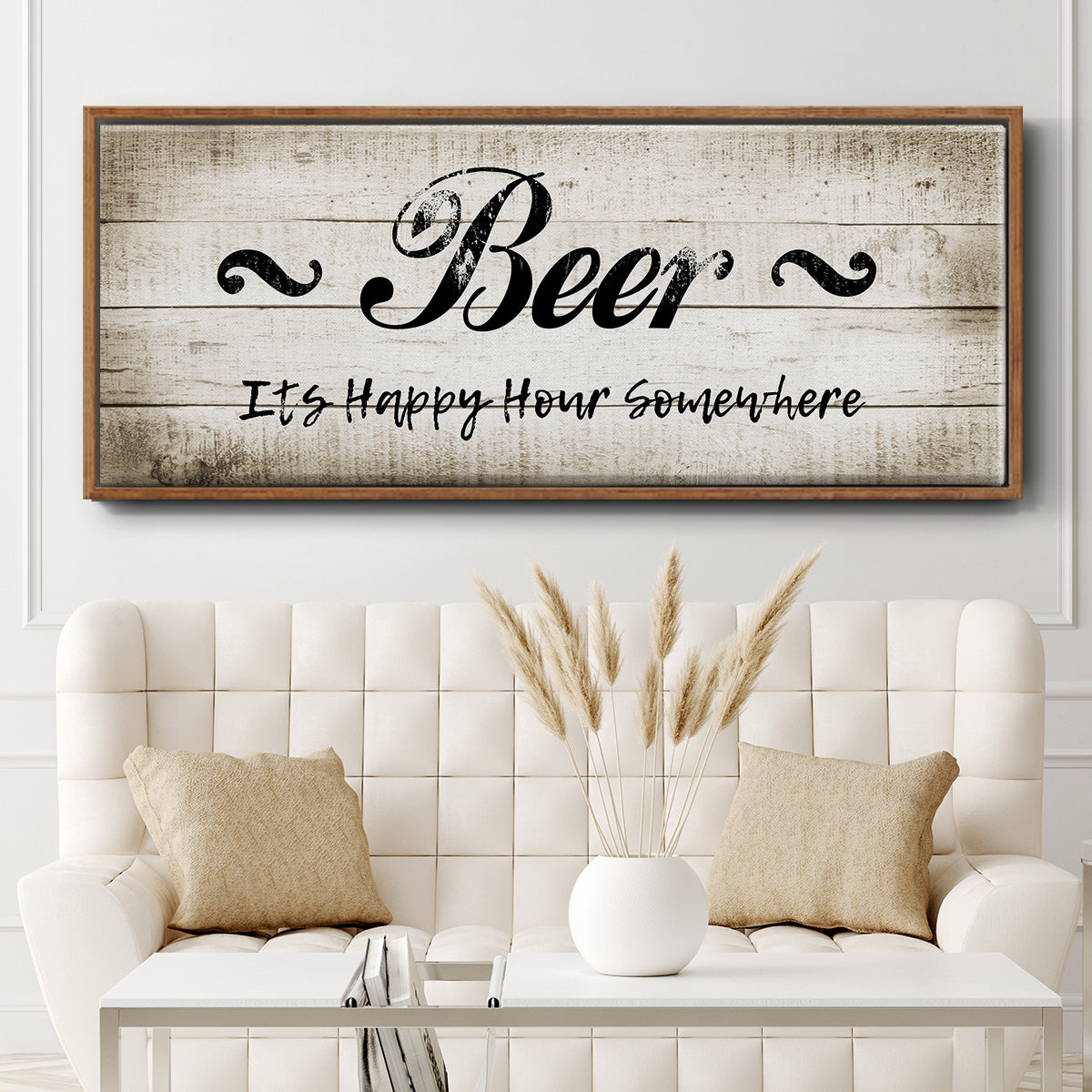 Beer Happy Hour - Floater Framed Canvas Print