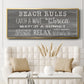 Beach Rules - Floater Framed Canvas Print