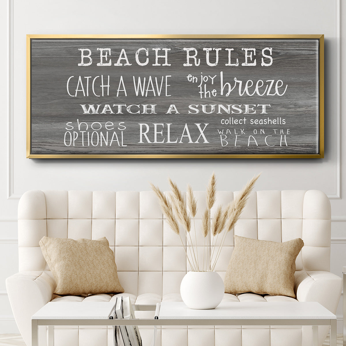 Beach Rules - Floater Framed Canvas Print