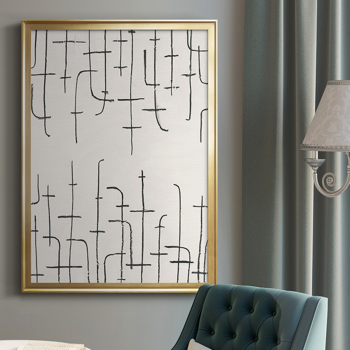 Vertical Arrangement I - Modern Framed Canvas Print