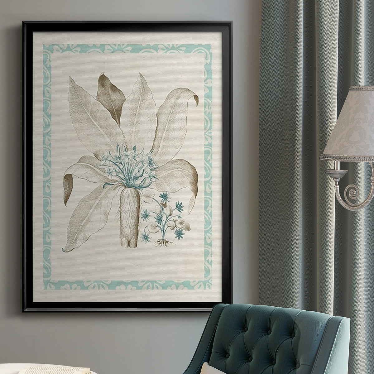 Willow Blue Besler V - Modern Framed Canvas Print