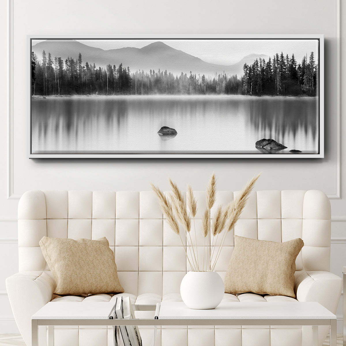 Mountain Reflection - Floater Framed Canvas Print