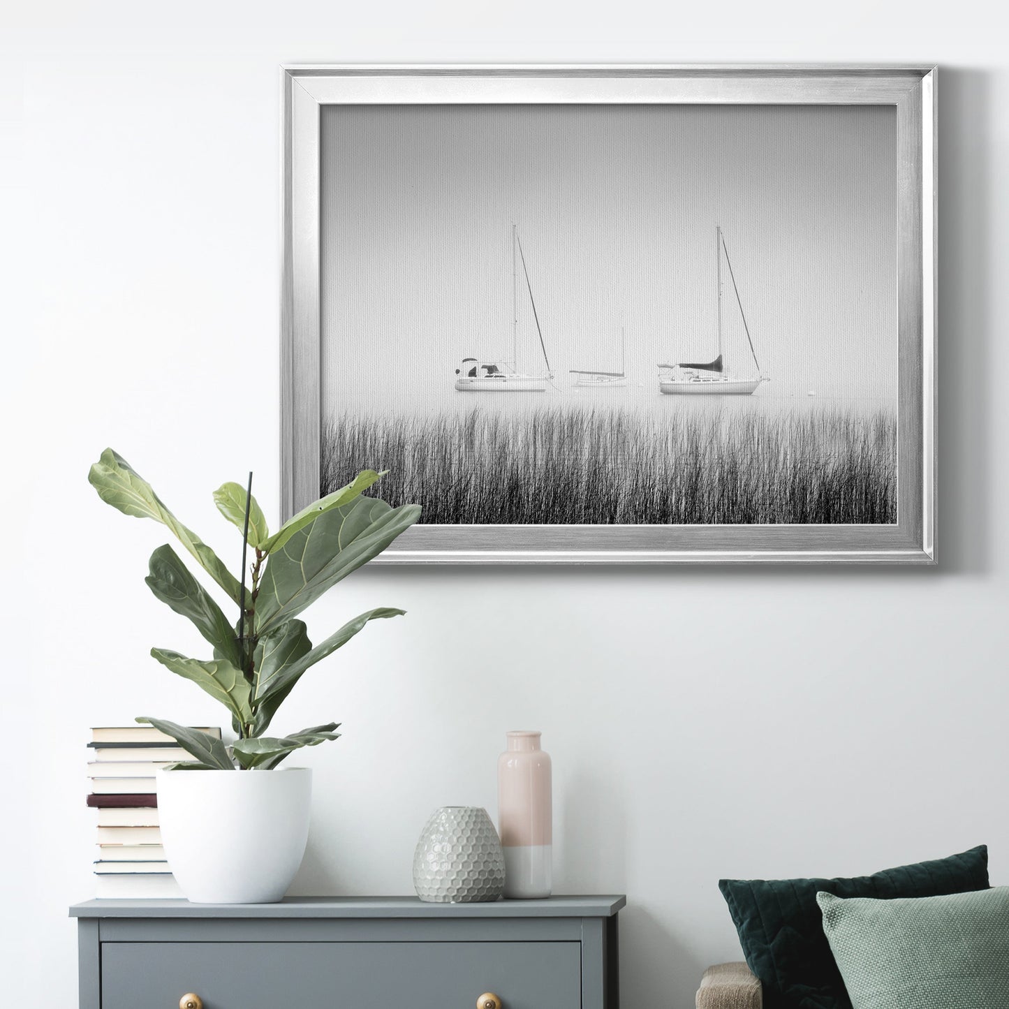 Island Boat Premium Classic Framed Canvas - Ready to Hang