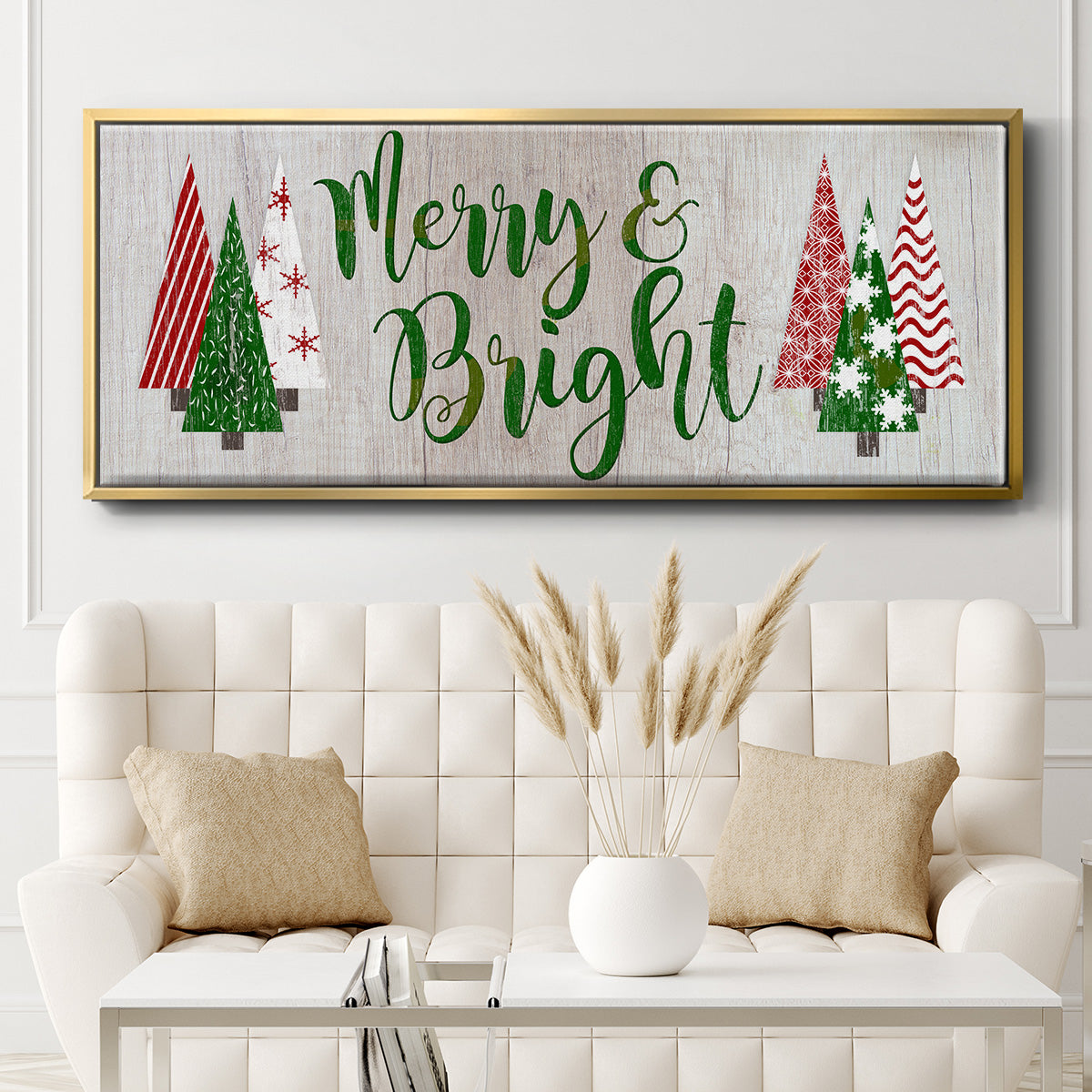Merry & Bright - Floater Framed Canvas Print