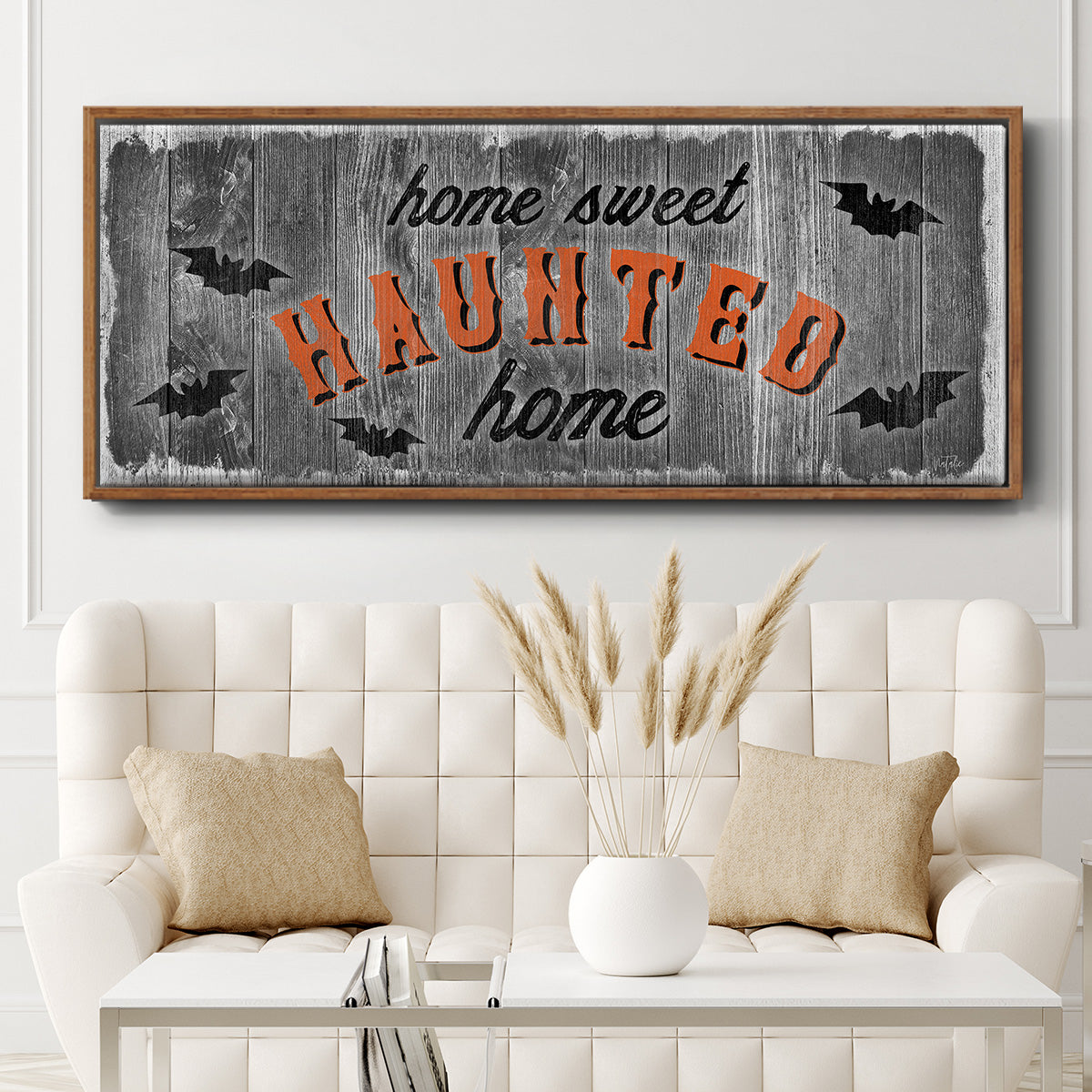 Home Sweet Haunted - Floater Framed Canvas Print