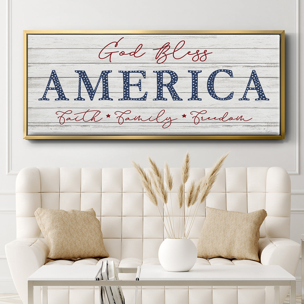 God Bless America - Floater Framed Canvas Print