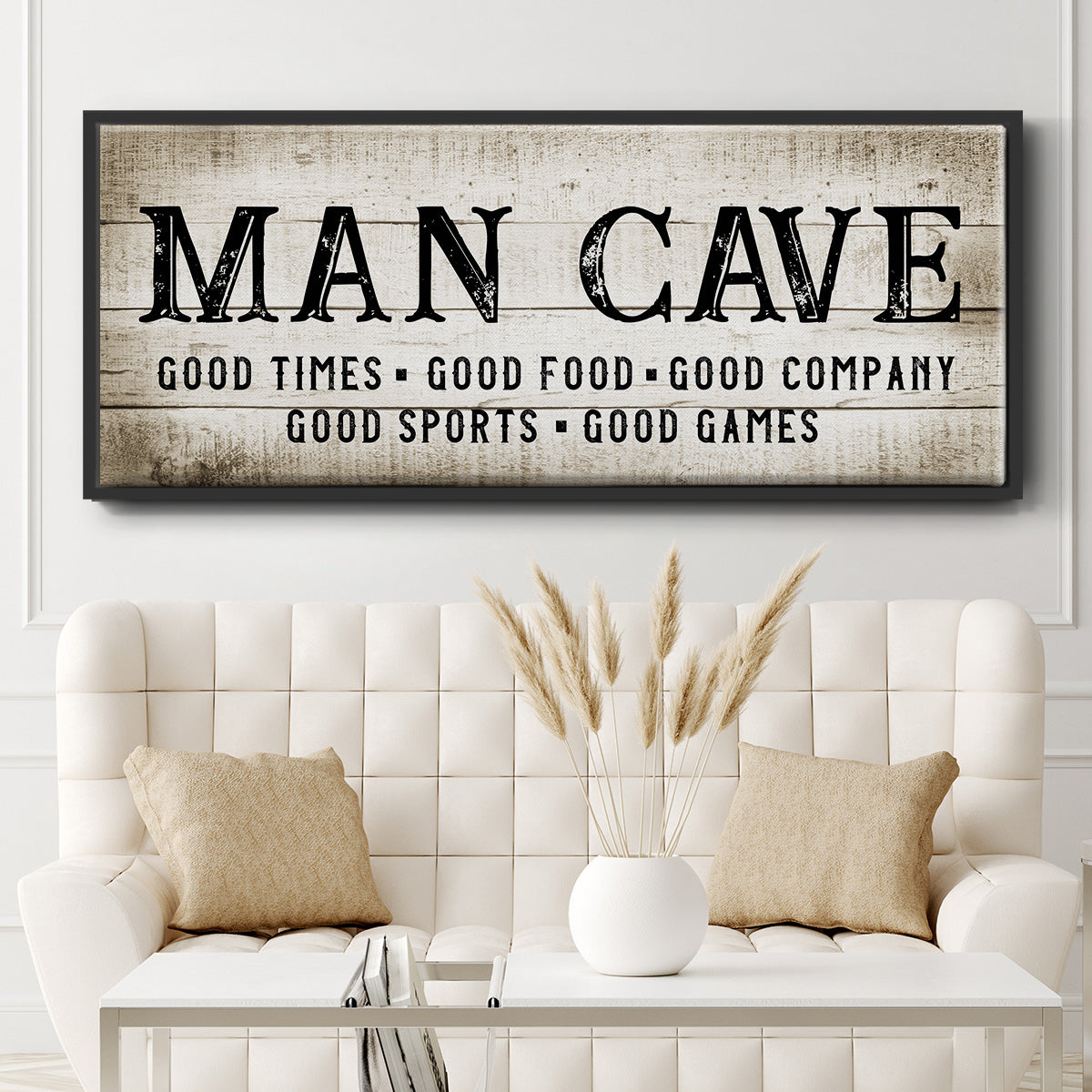 Man Cave Good Times - Floater Framed Canvas Print