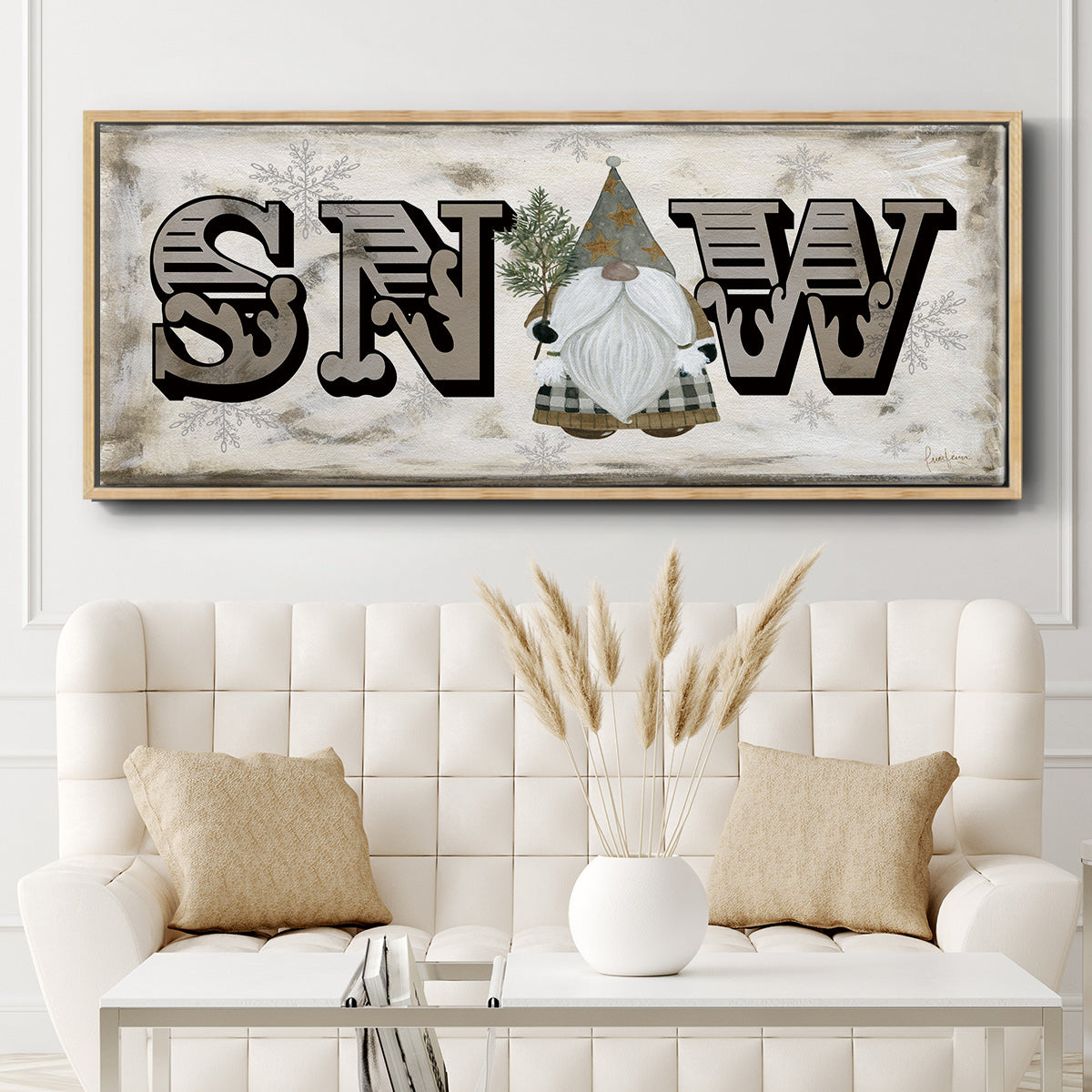 Winter Wonderland Friend Snow - Floater Framed Canvas Print