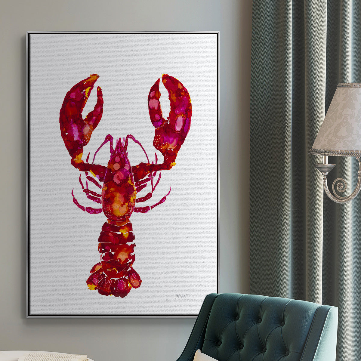 Lobster - Floater Framed Canvas Print