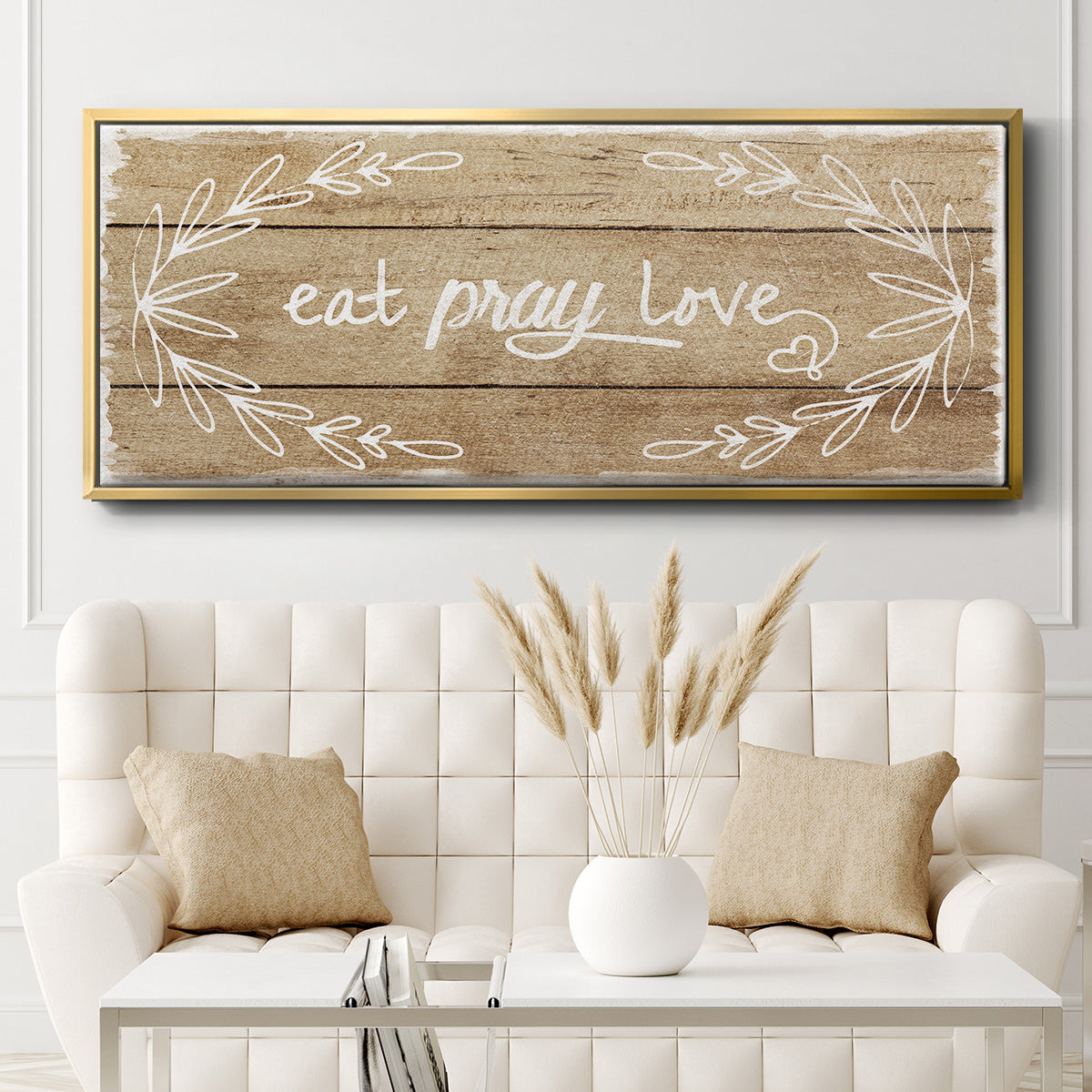 Eat, Pray, Love - Floater Framed Canvas Print