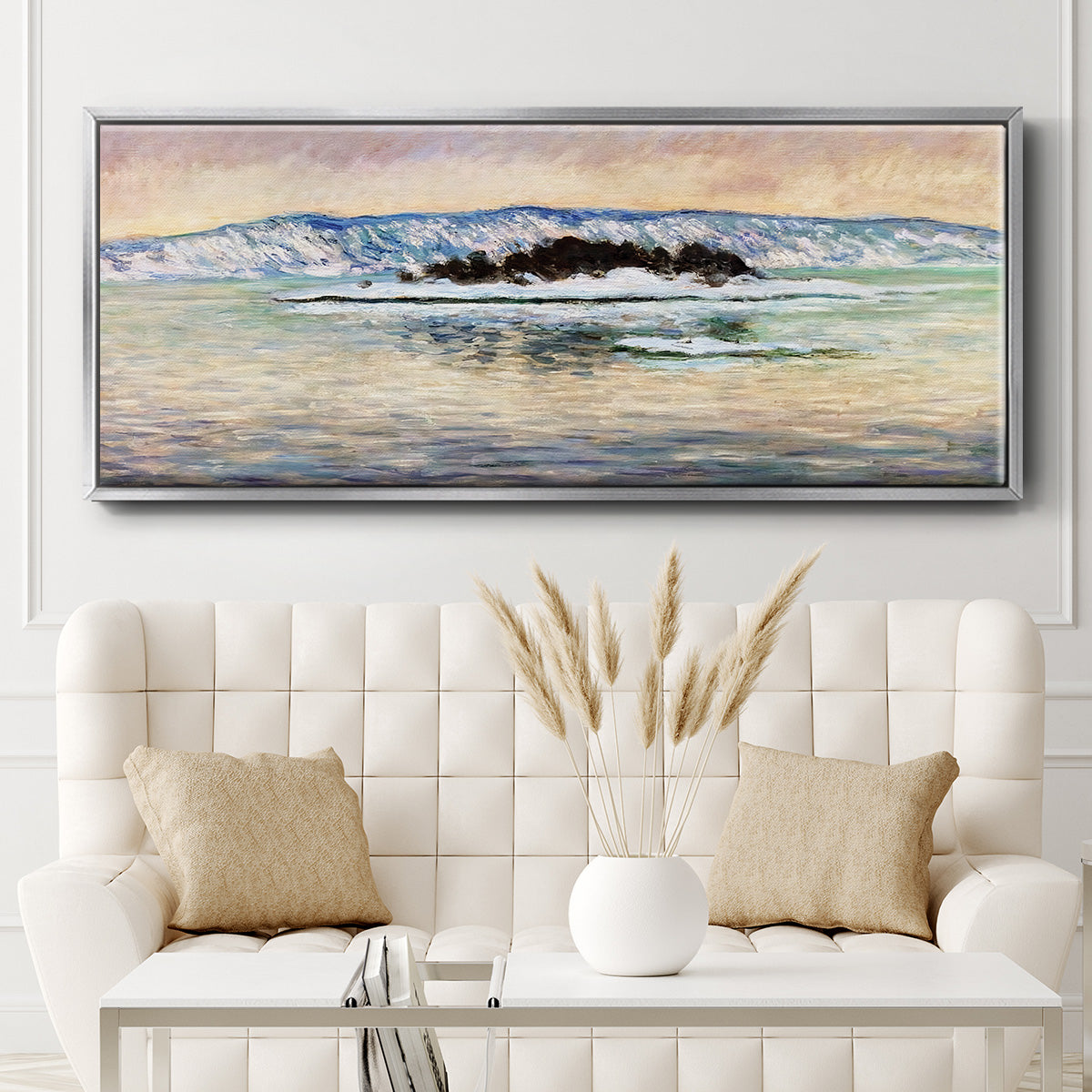 The Fjord, Near Christiania, 1893 - Floater Framed Canvas Print