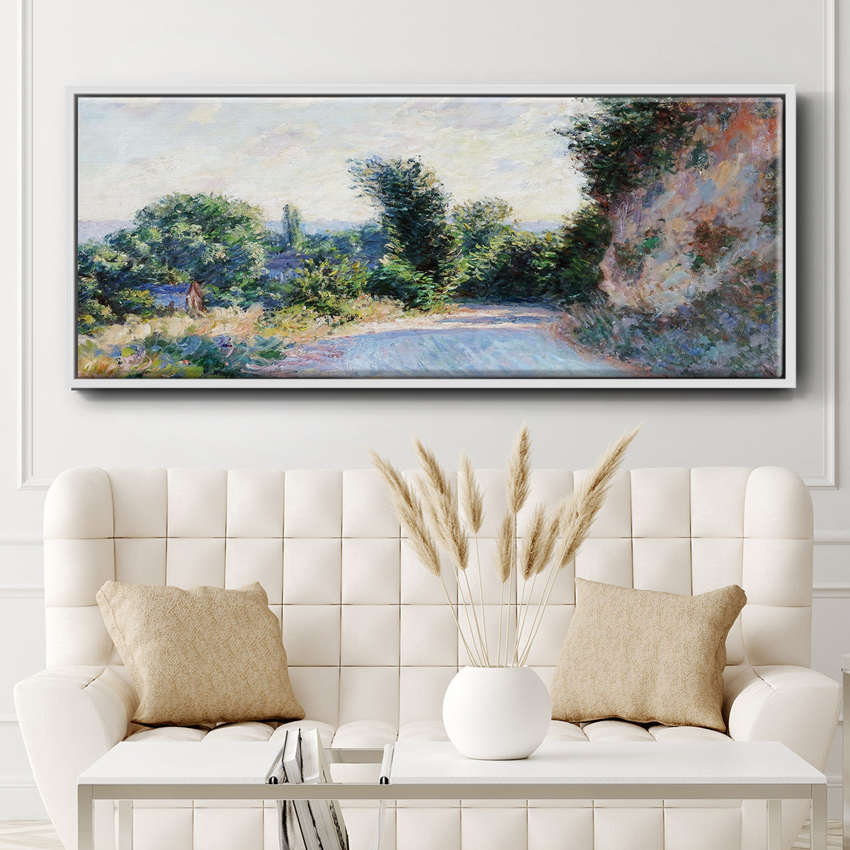 Road Near Giverny, 1885 - Floater Framed Canvas Print