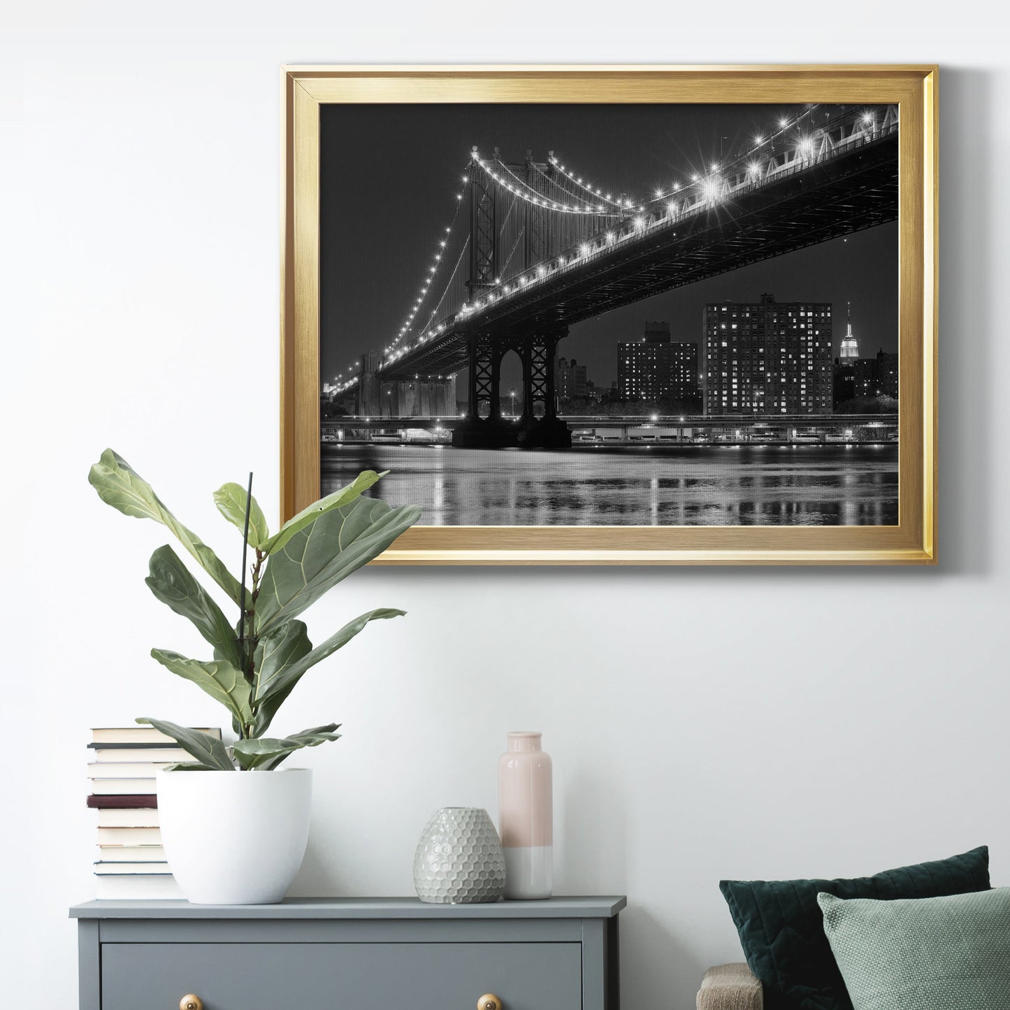 East River Lights Premium Classic Framed Canvas - Ready to Hang