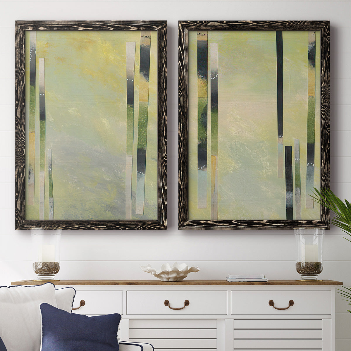 Neutral Assemblage III - Premium Framed Canvas 2 Piece Set - Ready to Hang