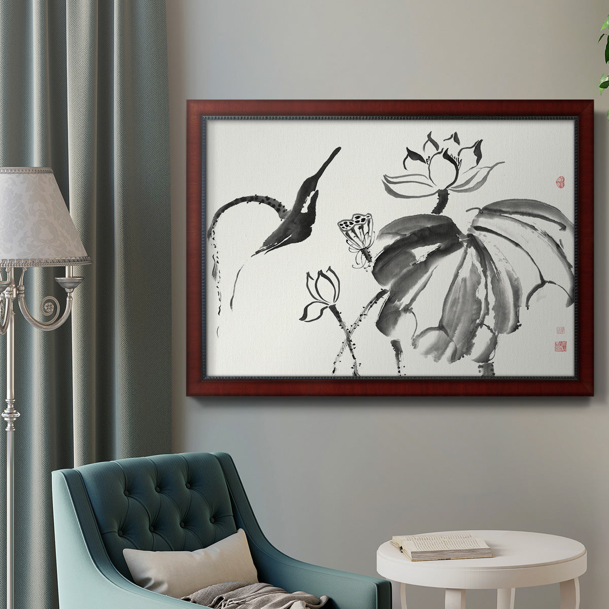 Lotus Study I Premium Framed Canvas- Ready to Hang