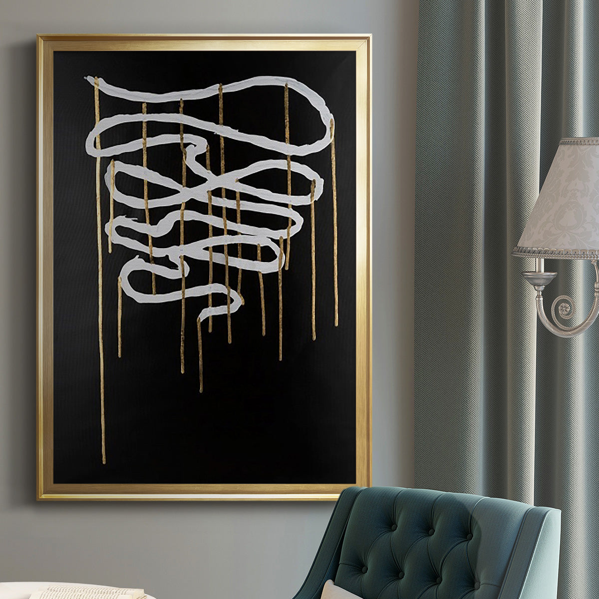 Weeping Ribbon II - Modern Framed Canvas Print