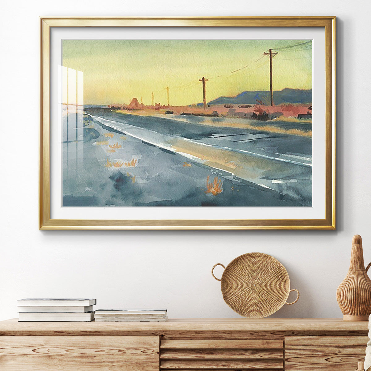 Deserted Highway I Premium Framed Print - Ready to Hang