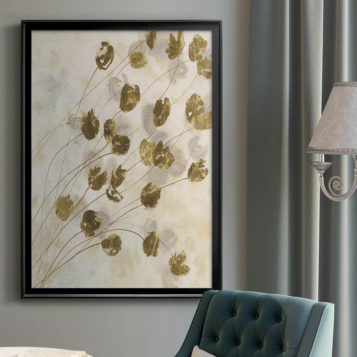 Elegance In Bloom IV - Modern Framed Canvas Print