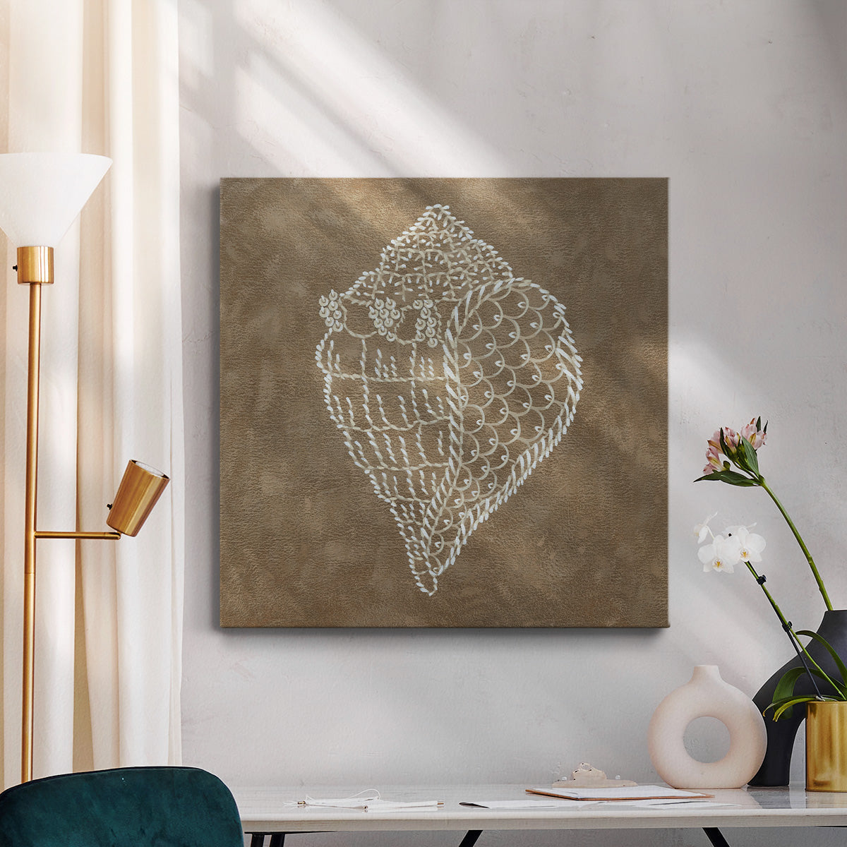 Embroidered Shells I - Canvas Art Print