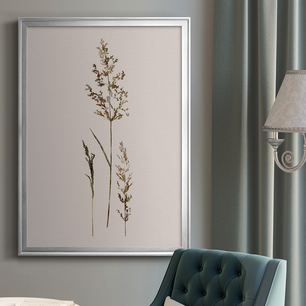 Delicate Stems II - Modern Framed Canvas Print