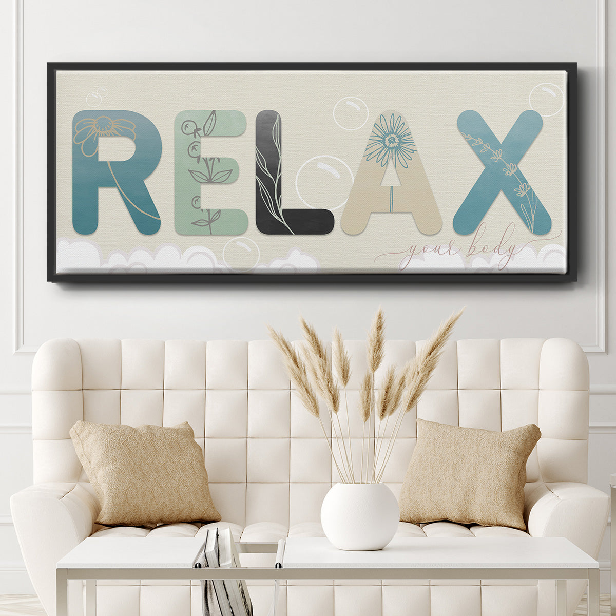 Relax Your Body - Floater Framed Canvas Print