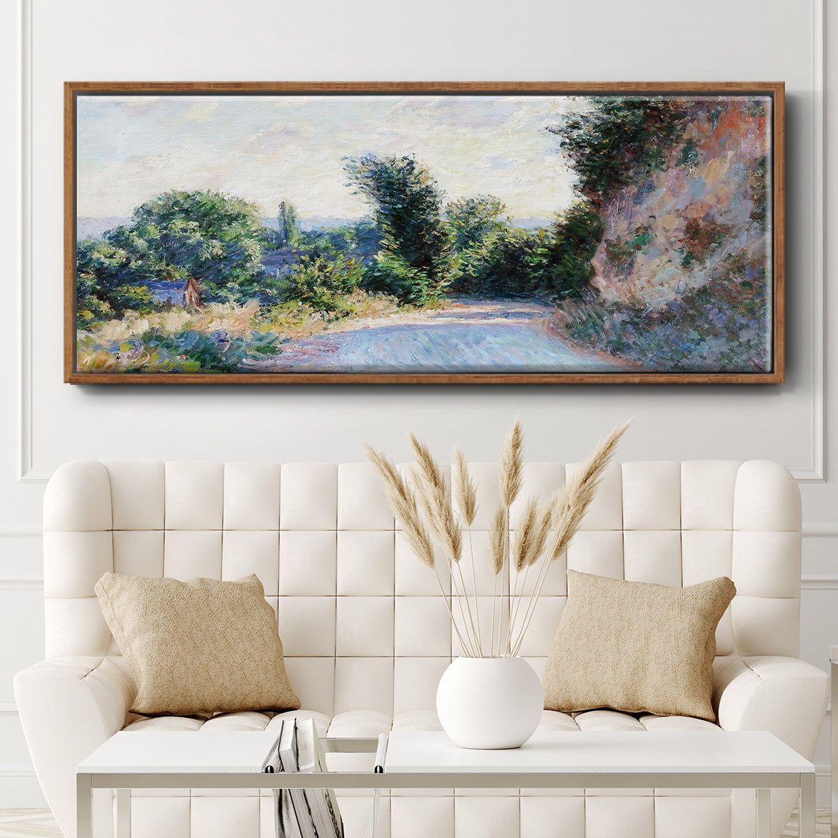 Road Near Giverny, 1885 - Floater Framed Canvas Print