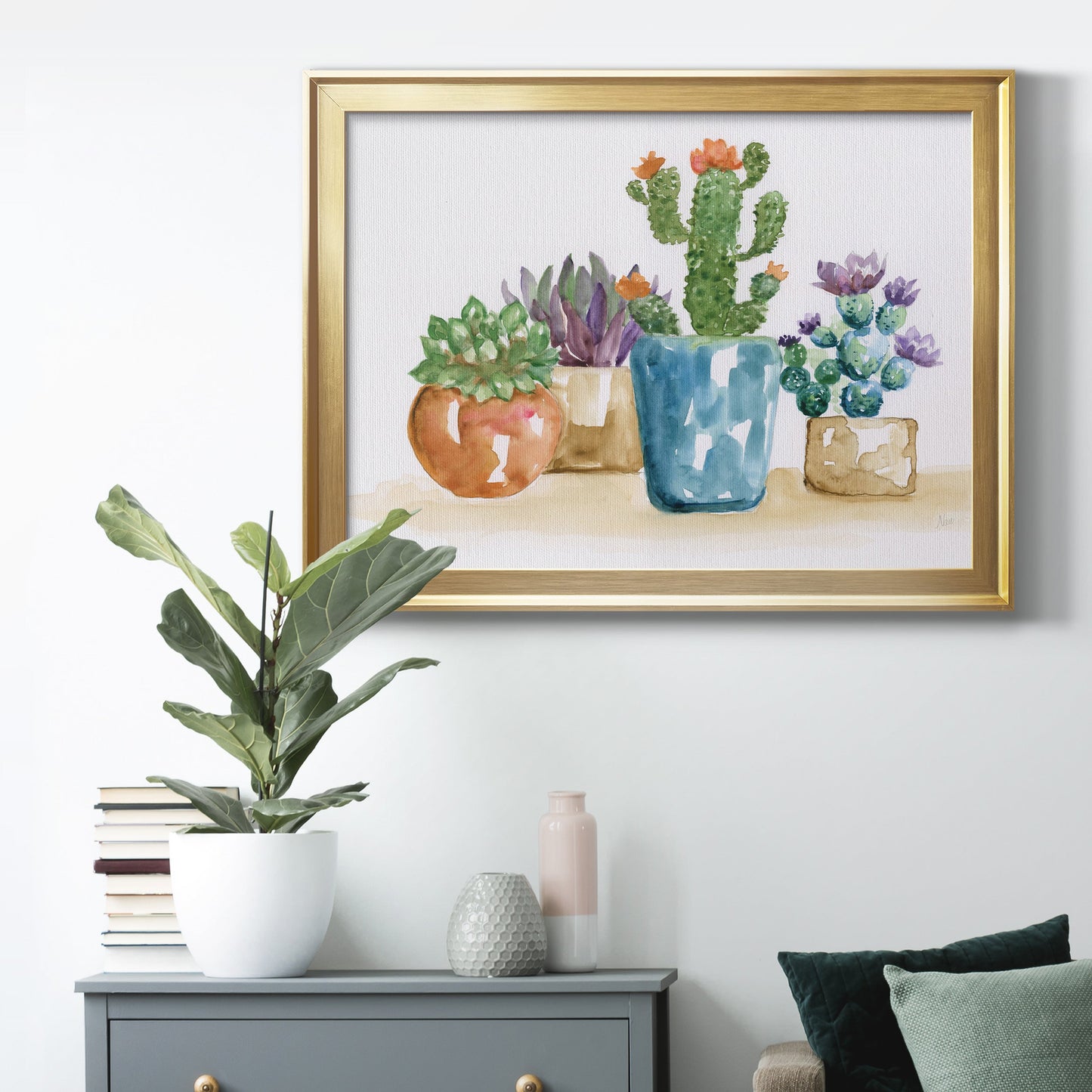 Summer Succulents II Premium Classic Framed Canvas - Ready to Hang