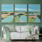 Bright Colored Countryside I - Framed Premium Gallery Wrapped Canvas L Frame 3 Piece Set - Ready to Hang