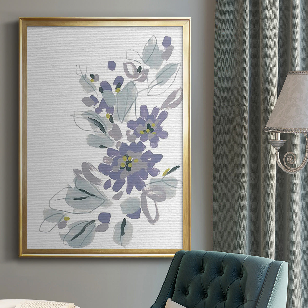 Periwinkle Patch II - Modern Framed Canvas Print