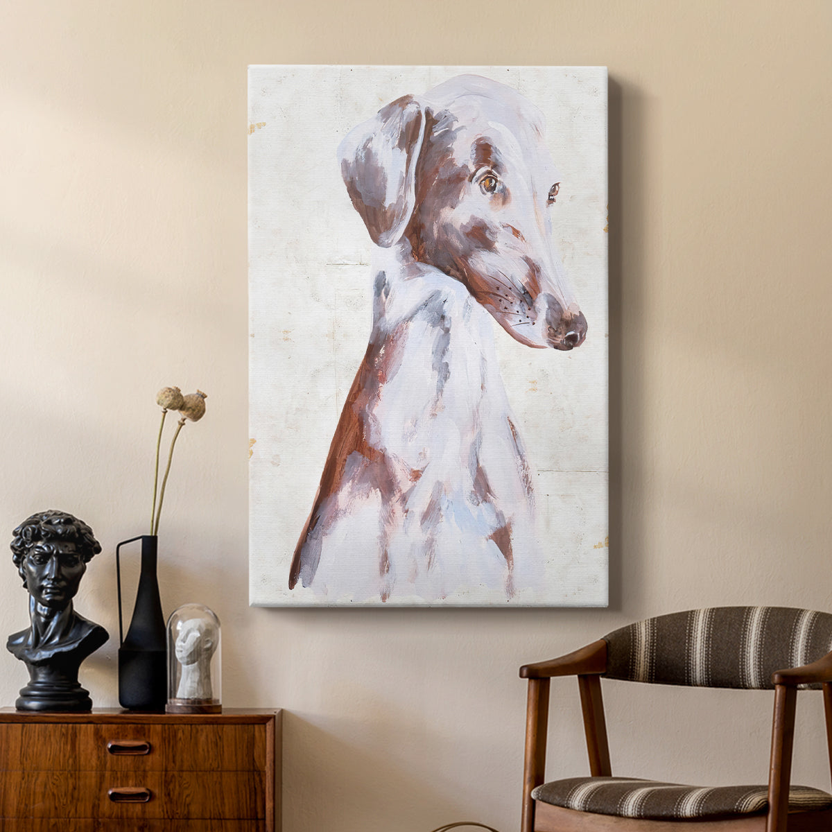 Sitting Dog II - Canvas Art Print