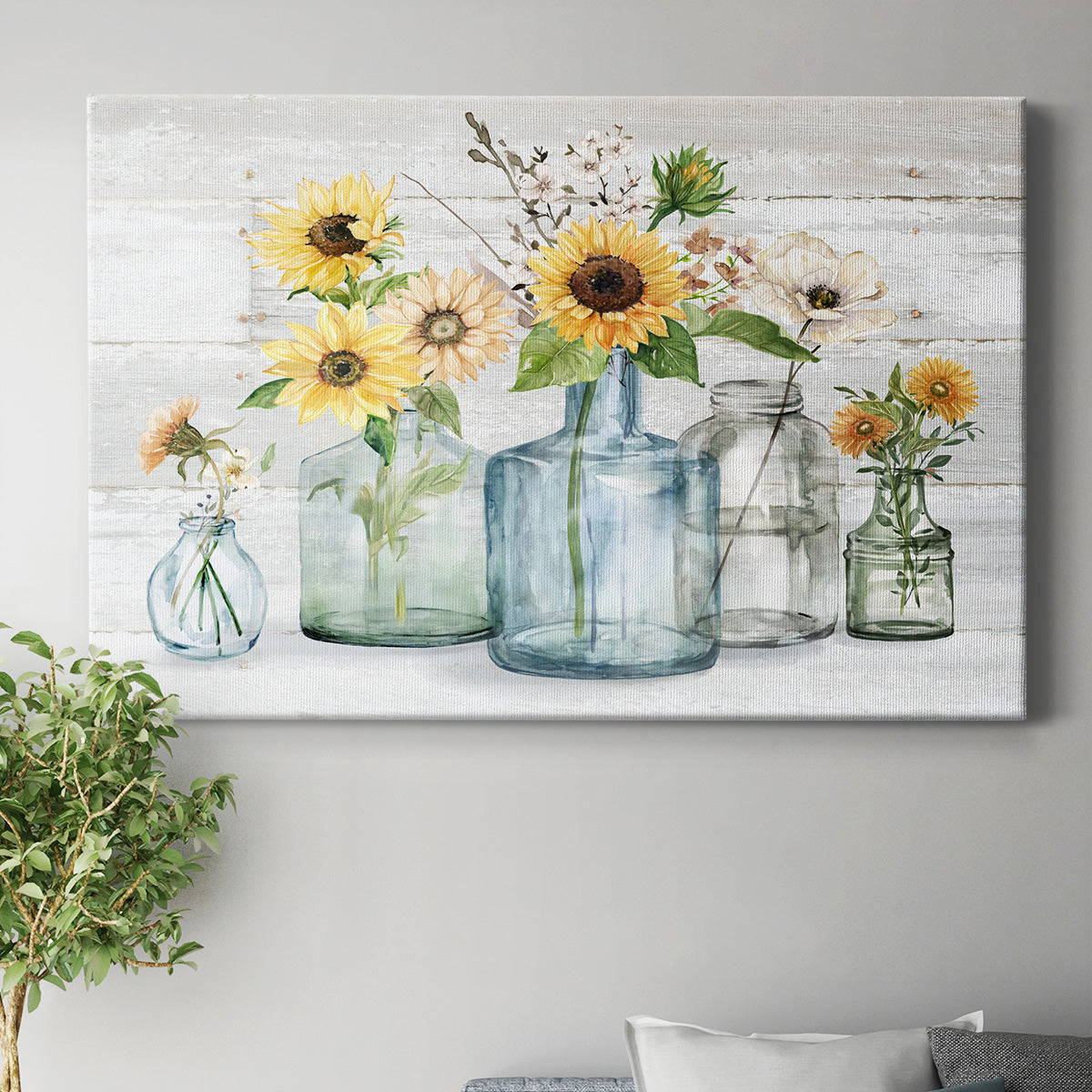 Sunflower Extravaganza Premium Gallery Wrapped Canvas - Ready to Hang