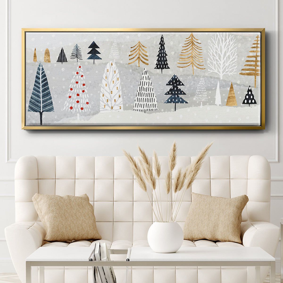 Christmas Chalet Collection D - Floater Framed Canvas Print