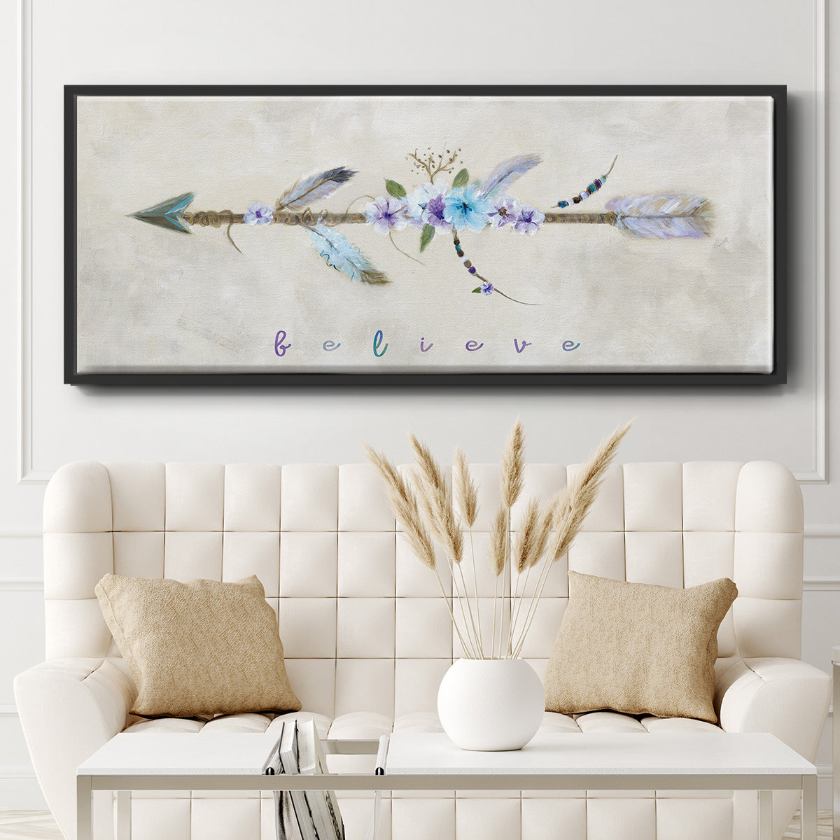 Boho Arrow I - Floater Framed Canvas Print