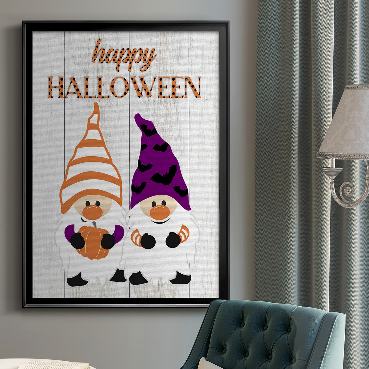 Halloween Gnomes - Modern Framed Canvas Print
