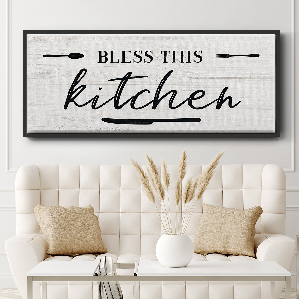 Bless this Kitchen - Floater Framed Canvas Print