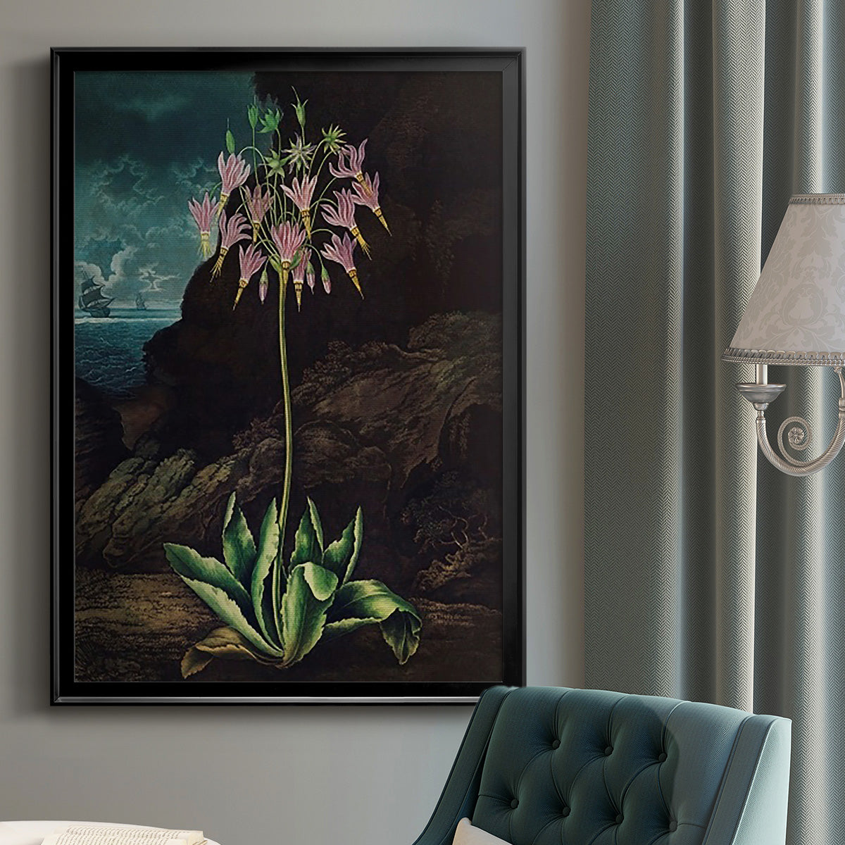 Temple of Flora II - Modern Framed Canvas Print