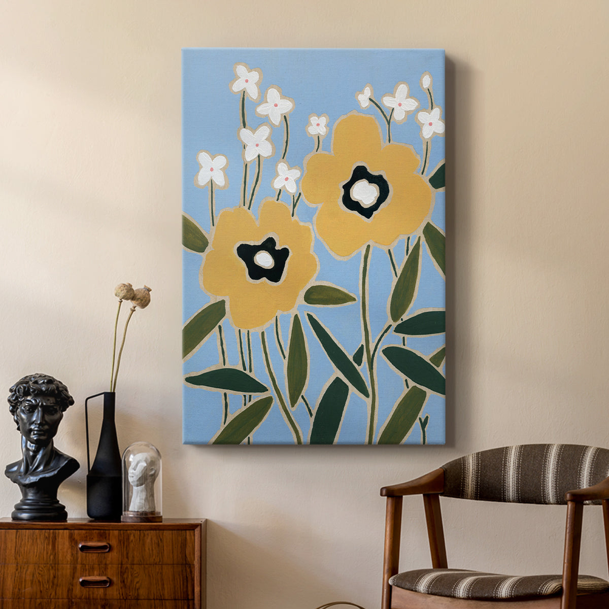 Woodblock Floral II - Canvas Art Print