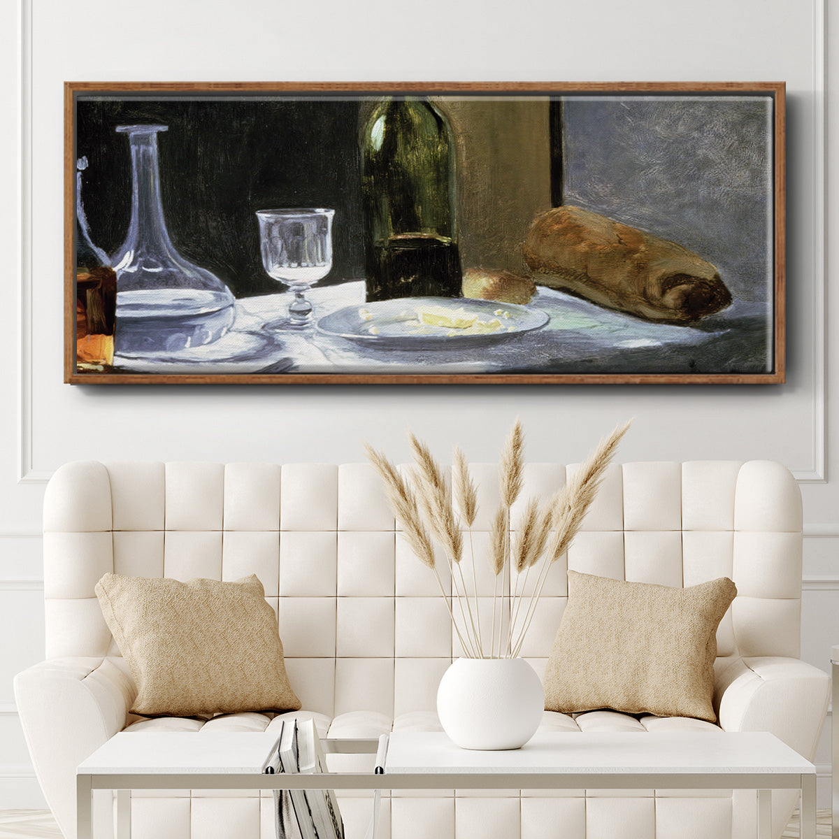 Still Life with Bottles, 1862 - Floater Framed Canvas Print