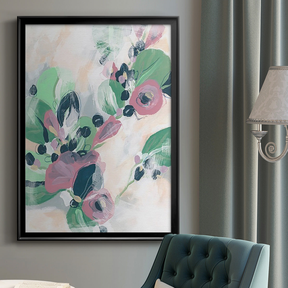 Tropical Branch Fresco II - Modern Framed Canvas Print