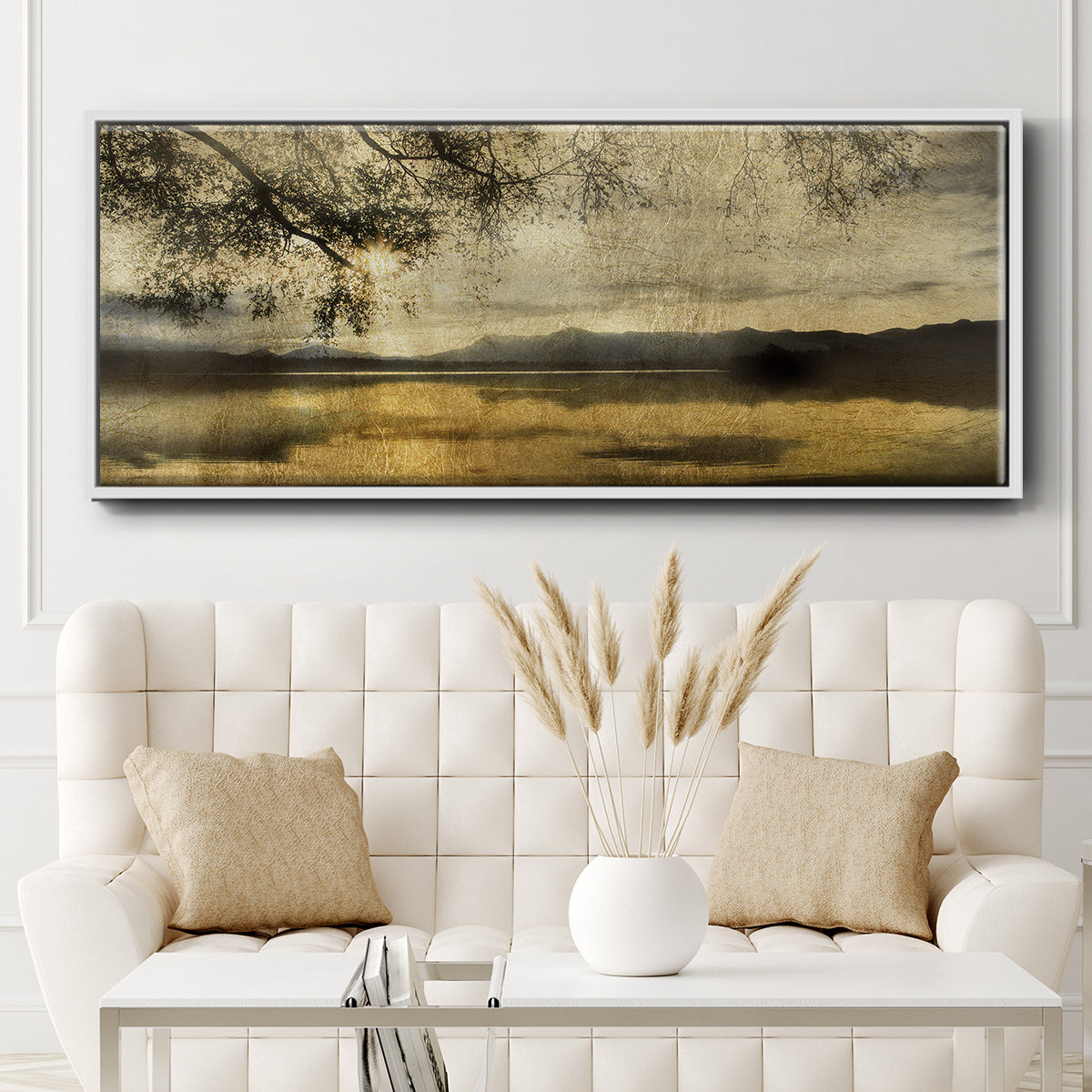 Golden Staffelsee Lake - Floater Framed Canvas Print